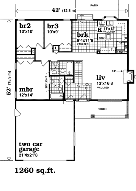 Craftsman, Narrow Lot, One-Story House Plan 55025 with 3 Beds, 2 Baths, 2 Car Garage Second Level Plan