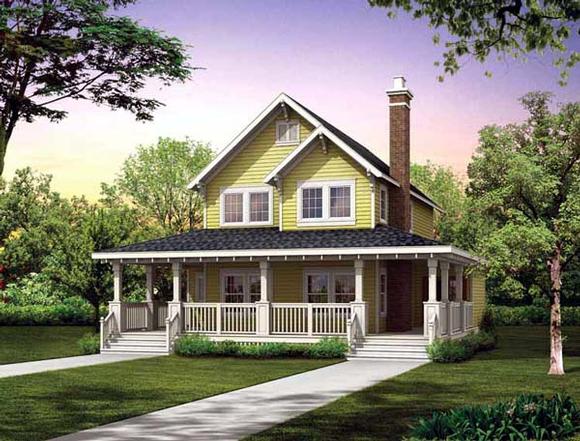 Farmhouse House Plan 55028 with 3 Beds, 3 Baths Elevation