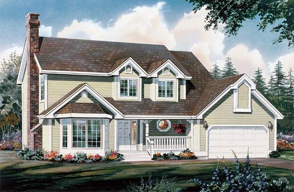 Country House Plan 55118 with 4 Beds, 3 Baths, 2 Car Garage Elevation