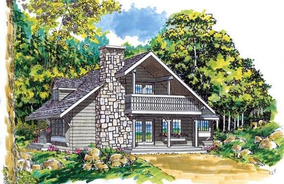 House Plan 55125 with 3 Beds, 2 Baths Elevation