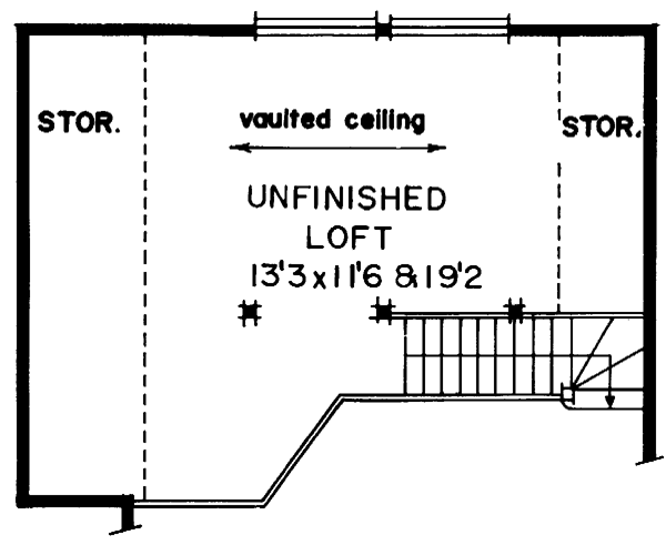 Traditional House Plan 55127 with 1 Beds, 1 Baths Alternate Level Two Traditional House Plan 55127 with 1 Beds, 1 Baths Level Two
