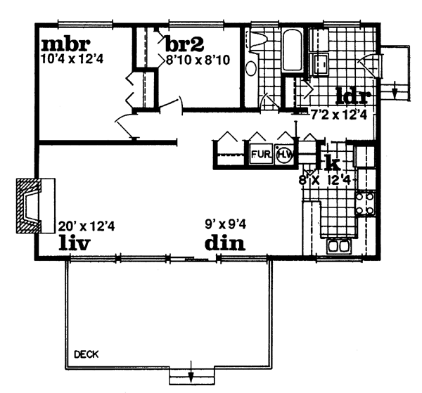 Country, Narrow Lot, One-Story House Plan 55131 with 2 Beds, 1 Baths Level One Country, Narrow Lot, One-Story House Plan 55131 with 2 Beds, 1 Baths Level One