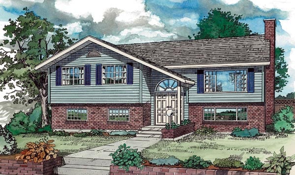 Contemporary, Retro House Plan 55187 with 5 Beds, 3 Baths Elevation
