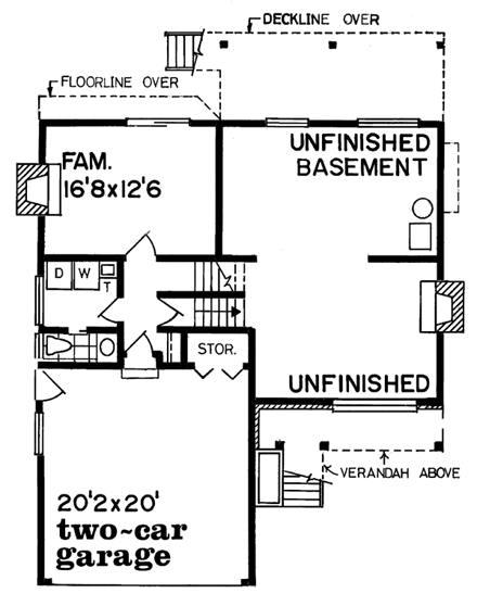 Traditional House Plan 55189 with 3 Beds, 3 Baths, 2 Car Garage First Level Plan