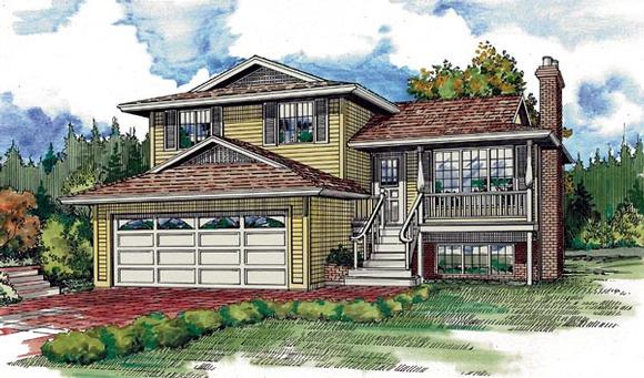 Traditional House Plan 55189 with 3 Beds, 3 Baths, 2 Car Garage Elevation
