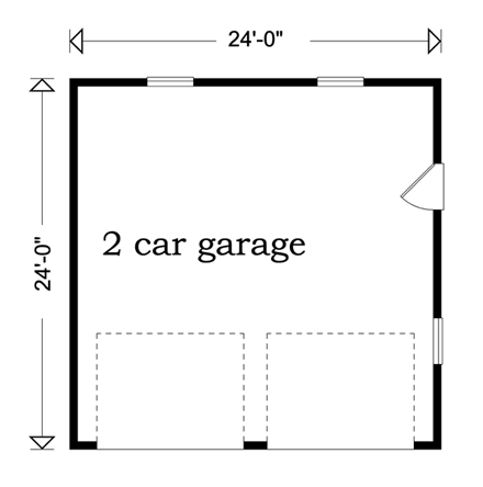 2 Car Garage Plan 55225 First Level Plan