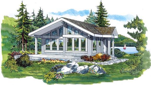 Contemporary House Plan 55328 with 2 Beds, 1 Baths Elevation