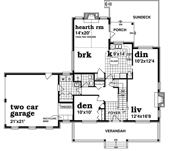 Farmhouse House Plan 55489 with 4 Beds, 3 Baths, 2 Car Garage Level One