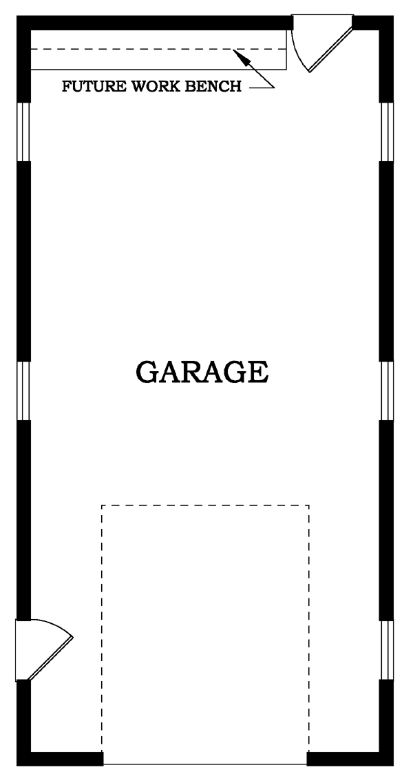 Traditional 1 Car Garage Plan 55534, RV Storage Level One