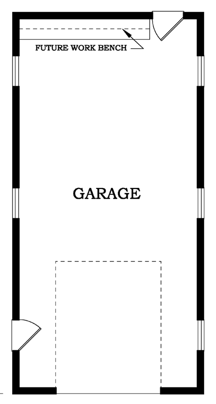 Traditional 1 Car Garage Plan 55535, RV Storage First Level Plan