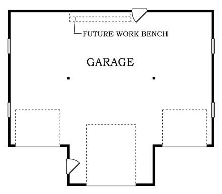 Traditional 3 Car Garage Plan 55538, RV Storage First Level Plan