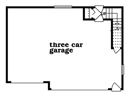 Cape Cod 3 Car Garage Apartment Plan 55547 with 1 Beds, 1 Baths First Level Plan