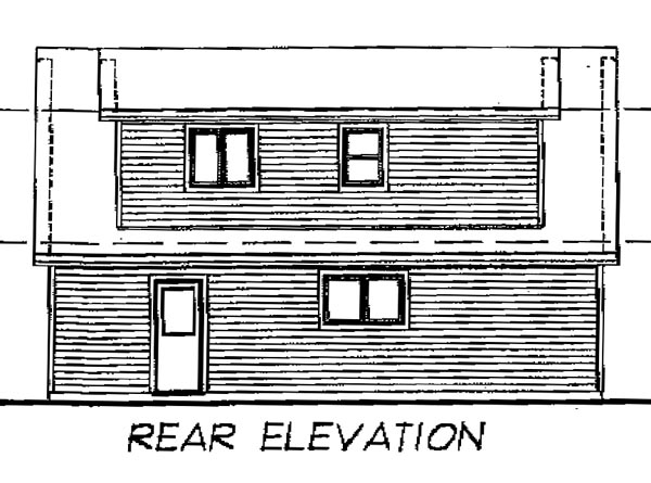 Cape Cod 3 Car Garage Apartment Plan 55547 with 1 Beds, 1 Baths Rear Elevation
