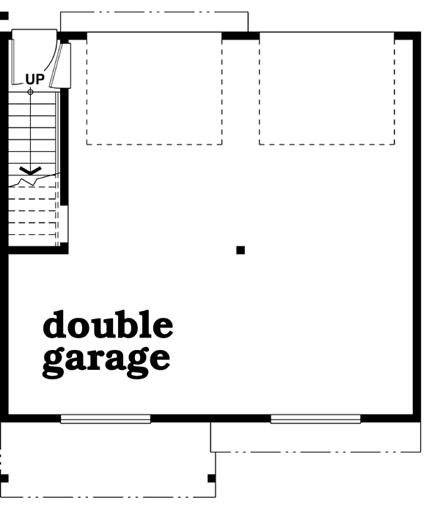 Traditional 2 Car Garage Apartment Plan 55549 with 1 Beds, 1 Baths First Level Plan