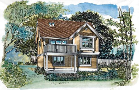 Traditional 2 Car Garage Apartment Plan 55549 with 1 Beds, 1 Baths Elevation