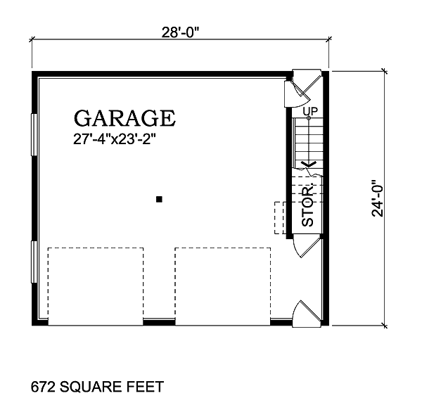 Country 2 Car Garage Plan 55556 Level One