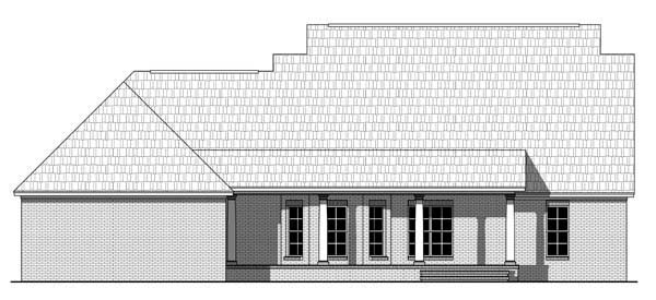 Country, Farmhouse, Southern, Traditional House Plan 55602 with 3 Beds, 2 Baths, 2 Car Garage Rear Elevation