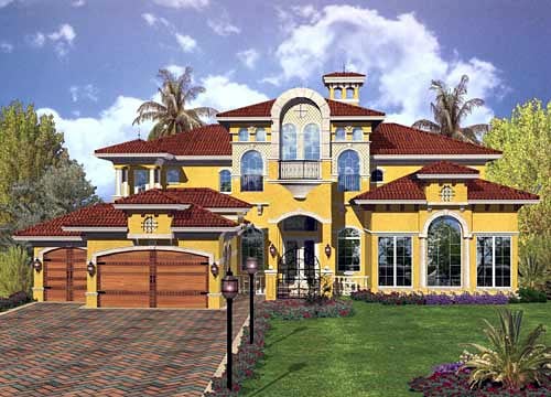 House Plan 55792 - Mediterranean Style With 5893 Sq Ft, 5 Bed, 6