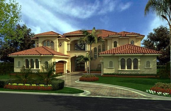 Mediterranean House Plan 55798 with 6 Beds, 8 Baths, 4 Car Garage Elevation