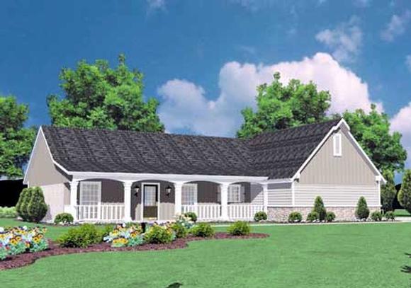 Country House Plan 56041 with 3 Beds, 2 Baths, 2 Car Garage Elevation