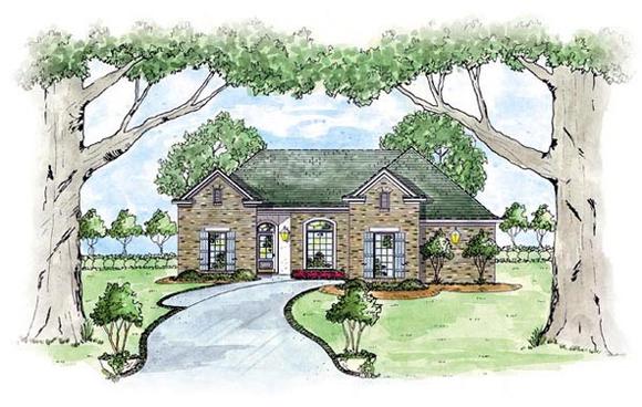 One-Story, Traditional House Plan 56071 with 3 Beds, 2 Baths, 2 Car Garage Elevation