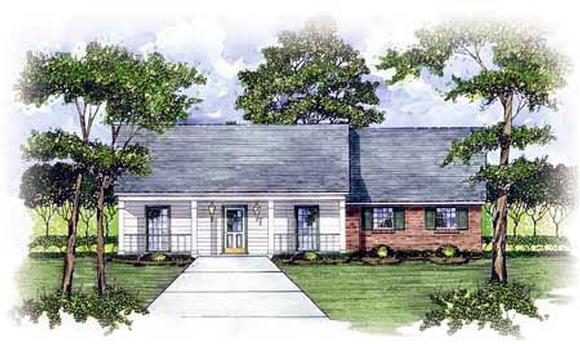 Ranch House Plan 56085 with 3 Beds, 2 Baths Elevation