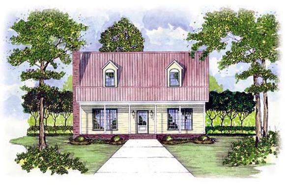Cape Cod House Plan 56150 with 3 Beds, 4 Baths Elevation
