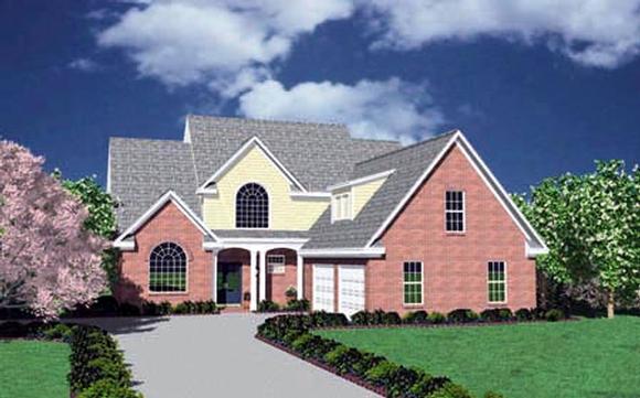 Traditional House Plan 56278 with 4 Beds, 4 Baths, 2 Car Garage Elevation
