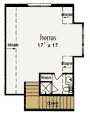 European House Plan 56284 with 3 Beds, 3 Baths, 2 Car Garage Second Level Plan