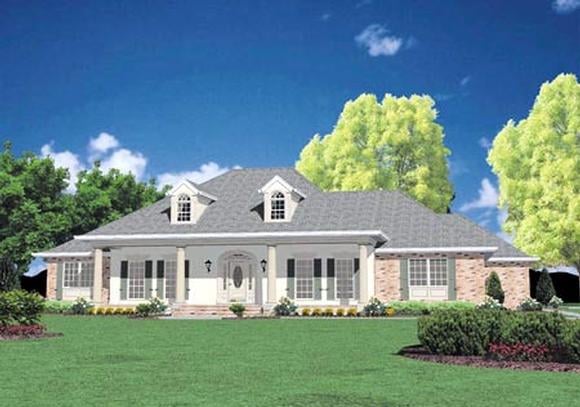 Colonial House Plan 56303 with 3 Beds, 4 Baths, 3 Car Garage Elevation