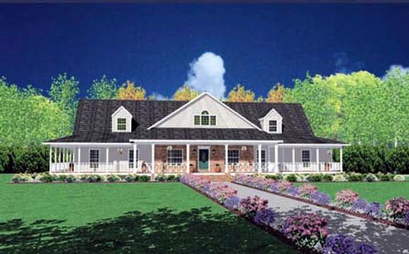 Traditional House Plan 56319 with 4 Beds, 4 Baths, 3 Car Garage Elevation