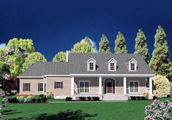 Traditional House Plan 56331 with 4 Beds, 5 Baths, 2 Car Garage Elevation