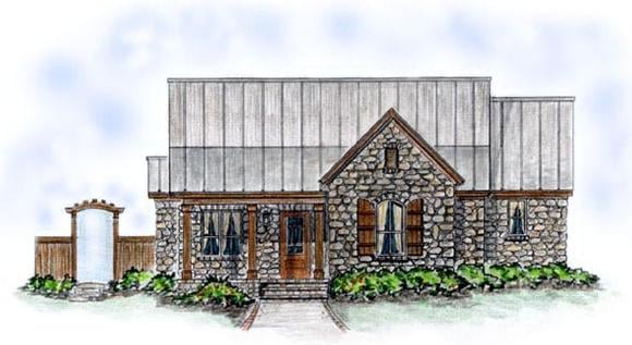 Bungalow House Plan 56505 with 3 Beds, 3 Baths, 2 Car Garage Elevation