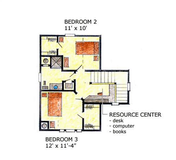 Country, Farmhouse House Plan 56506 with 3 Beds, 3 Baths Level Two