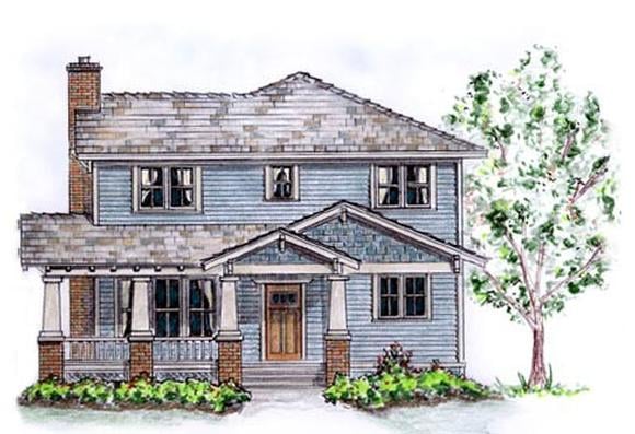 Country, Craftsman, Traditional House Plan 56515 with 3 Beds, 3 Baths, 2 Car Garage Elevation