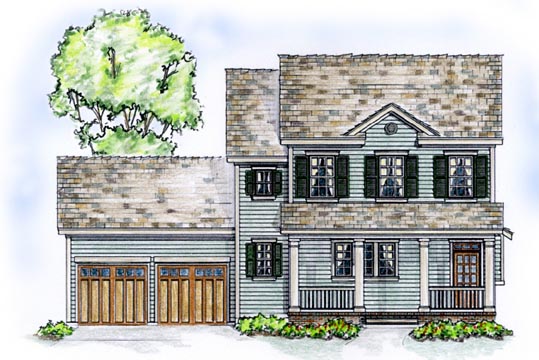 Country, Farmhouse, Traditional House Plan 56531 with 3 Beds, 3 Baths, 2 Car Garage Elevation
