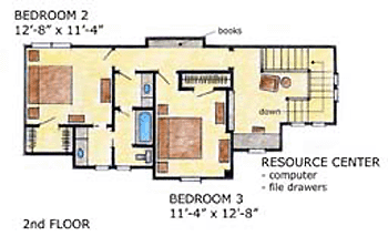 Florida, Mediterranean House Plan 56535 with 3 Beds, 3 Baths, 2 Car Garage Second Level Plan