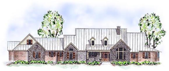 European, Traditional House Plan 56543 with 3 Beds, 2 Baths, 3 Car Garage Elevation