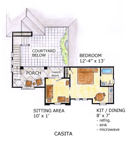 Florida, Mediterranean House Plan 56549 with 4 Beds, 4 Baths, 3 Car Garage Second Level Plan