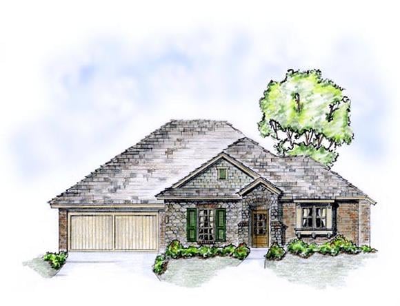 European, Traditional House Plan 56559 with 3 Beds, 2 Baths, 2 Car Garage Elevation