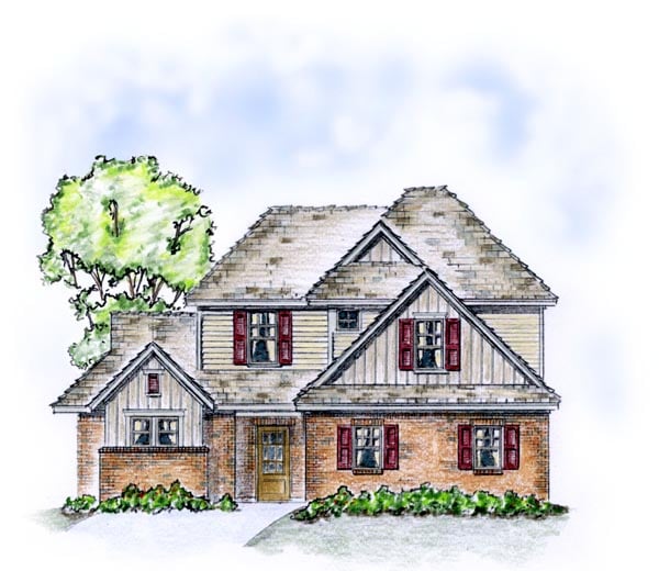 Traditional House Plan 56560 with 3 Beds, 2 Baths, 2 Car Garage Elevation