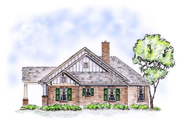 Craftsman, Traditional Plan with 1850 Sq. Ft., 3 Bedrooms, 2 Bathrooms, 2 Car Garage Picture 3