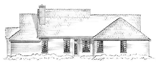 Craftsman, Traditional House Plan 56563 with 3 Beds, 2 Baths, 2 Car Garage Rear Elevation
