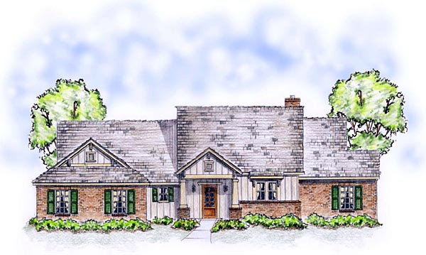 Bungalow, Craftsman, Ranch, Traditional Plan with 1850 Sq. Ft., 3 Bedrooms, 2 Bathrooms, 2 Car Garage Picture 2