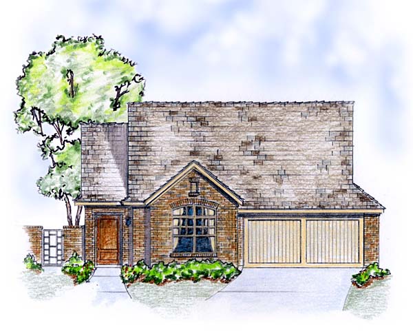 Cottage, European, Traditional House Plan 56568 with 3 Beds, 2 Baths, 2 Car Garage Elevation