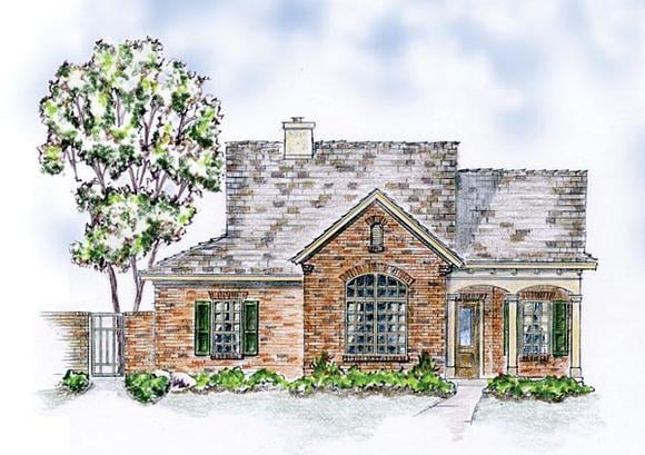 Bungalow, European, Ranch, Traditional House Plan 56571 with 3 Beds, 2 Baths, 2 Car Garage Elevation