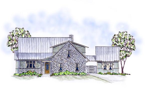 Cottage, Country, Craftsman, Farmhouse House Plan 56576 with 4 Beds, 4 Baths, 2 Car Garage Elevation