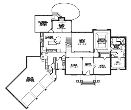 Cape Cod, Cottage, Craftsman House Plan 56621 with 4 Beds, 5 Baths, 3 Car Garage First Level Plan