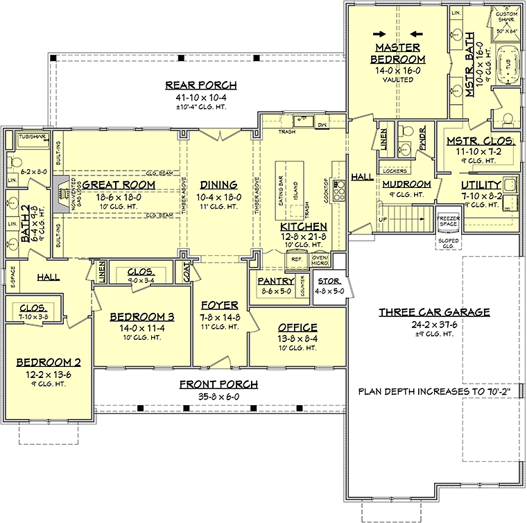 House Plan 56700 Farmhouse Style With 2553 Sq Ft 3 Bed 2 Bath