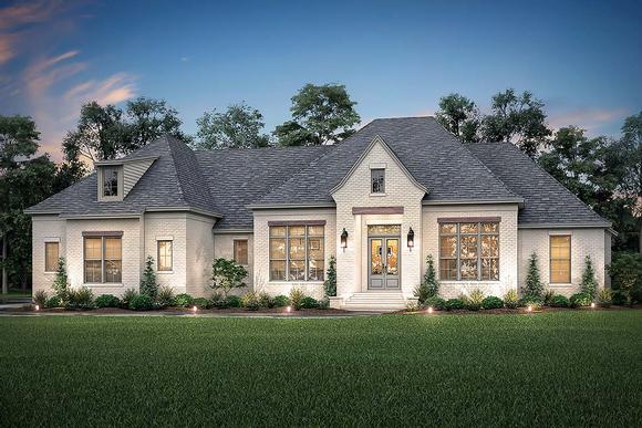 Country, European, French Country House Plan 56701 with 4 Beds, 3 Baths, 3 Car Garage Elevation